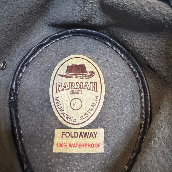 Barmah Australia Hat~dark gray Leather Felt w/Braid medium - Picture 5 of 10